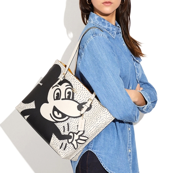 COACH Disney Mickey Mouse X Keith Harington  Mollie Tote - Picture 5 of 9